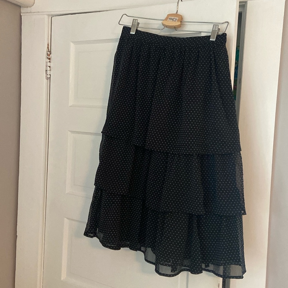 J Crew factory black and white polka dot skirt size small